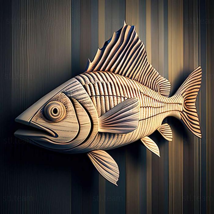 3D model Striped barbus fish (STL)